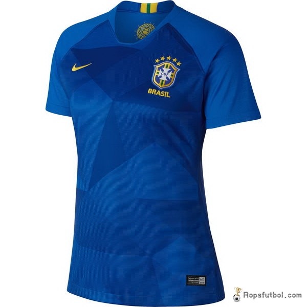 Camiseta Brasil Replica Segunda Ropa Mujer 2018 Azul